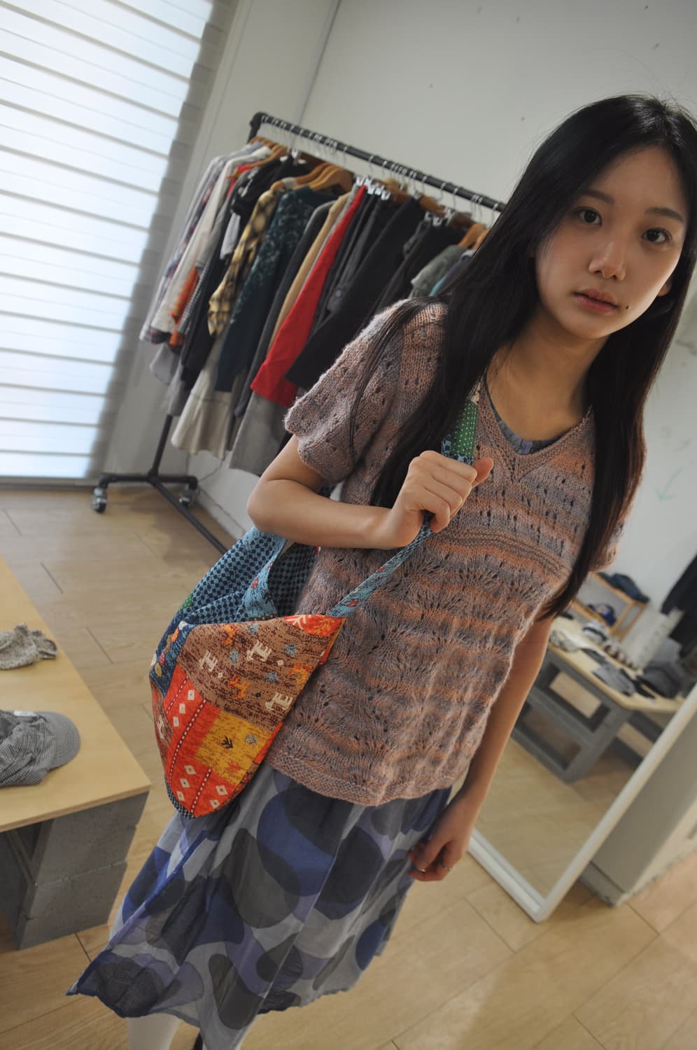 핑크 반팔 니트 상품이미지3