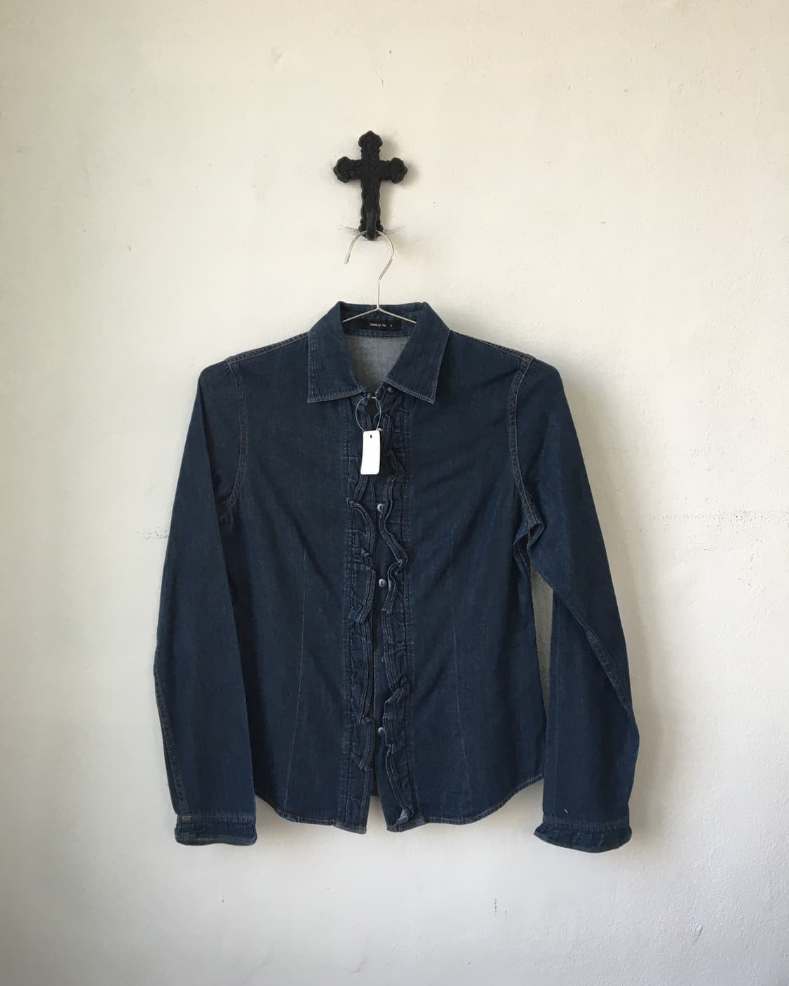 Frill point denim shirt 상품이미지2