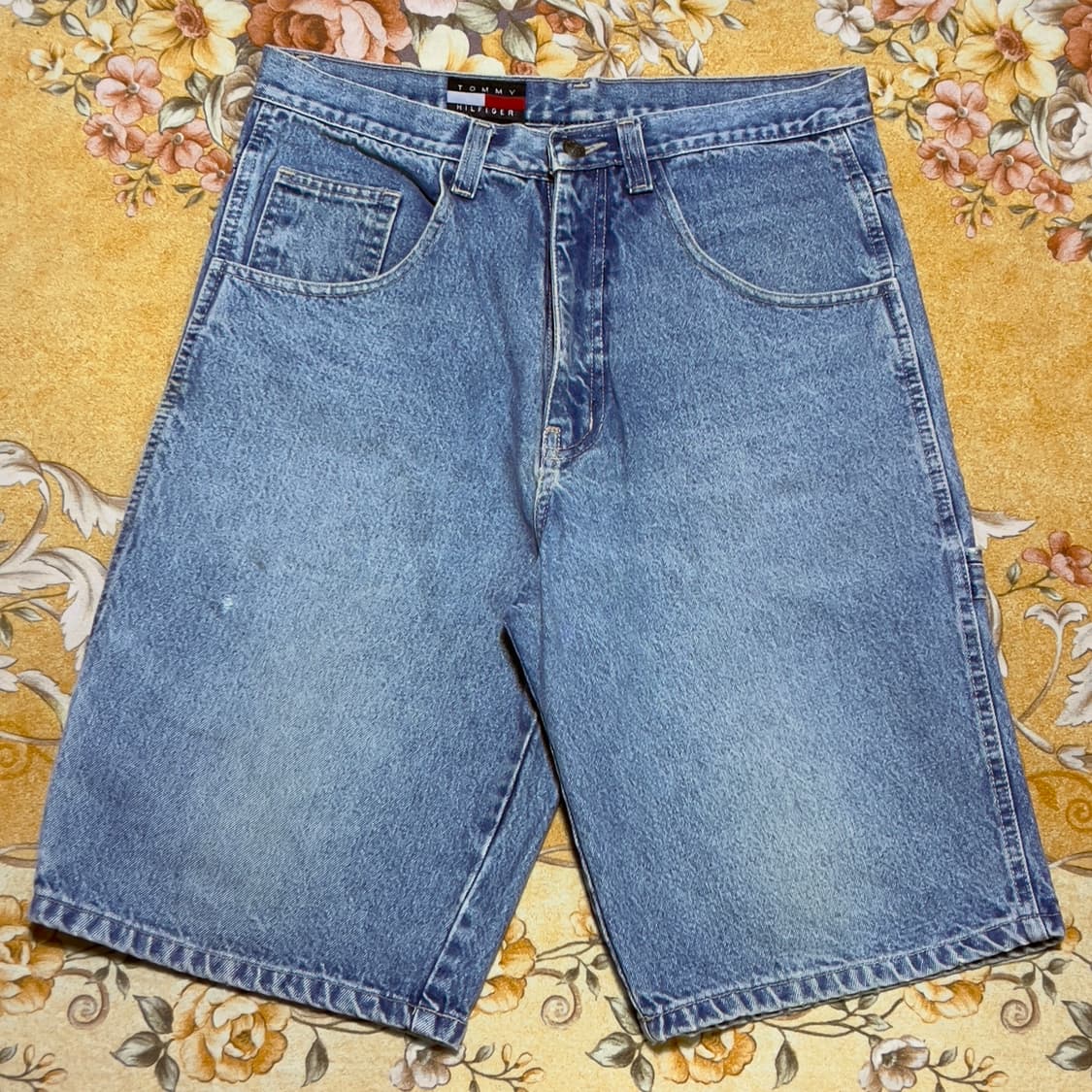 90s 타미힐피거 빅패치 카펜터 데님 쇼츠 상품이미지2