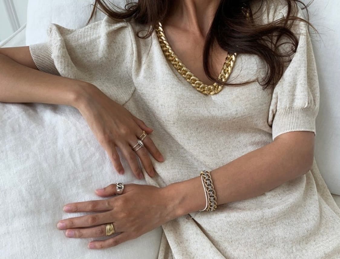 줄로그 체인 린넨 원피스 상품이미지3