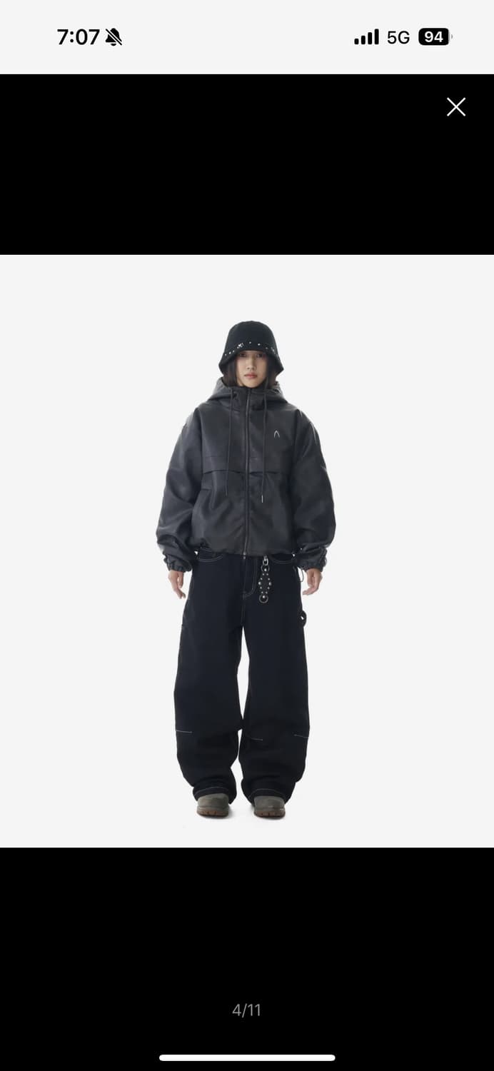 아캄 레더 푸퍼 자켓 Leather Puffer Jacket Black 상품이미지4