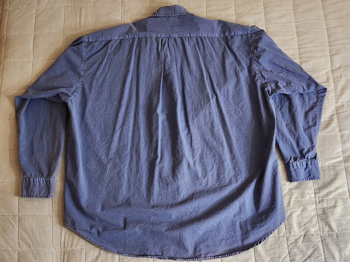 자비노 다잉 피그먼트 오버핏 셔츠 블루 상품이미지3