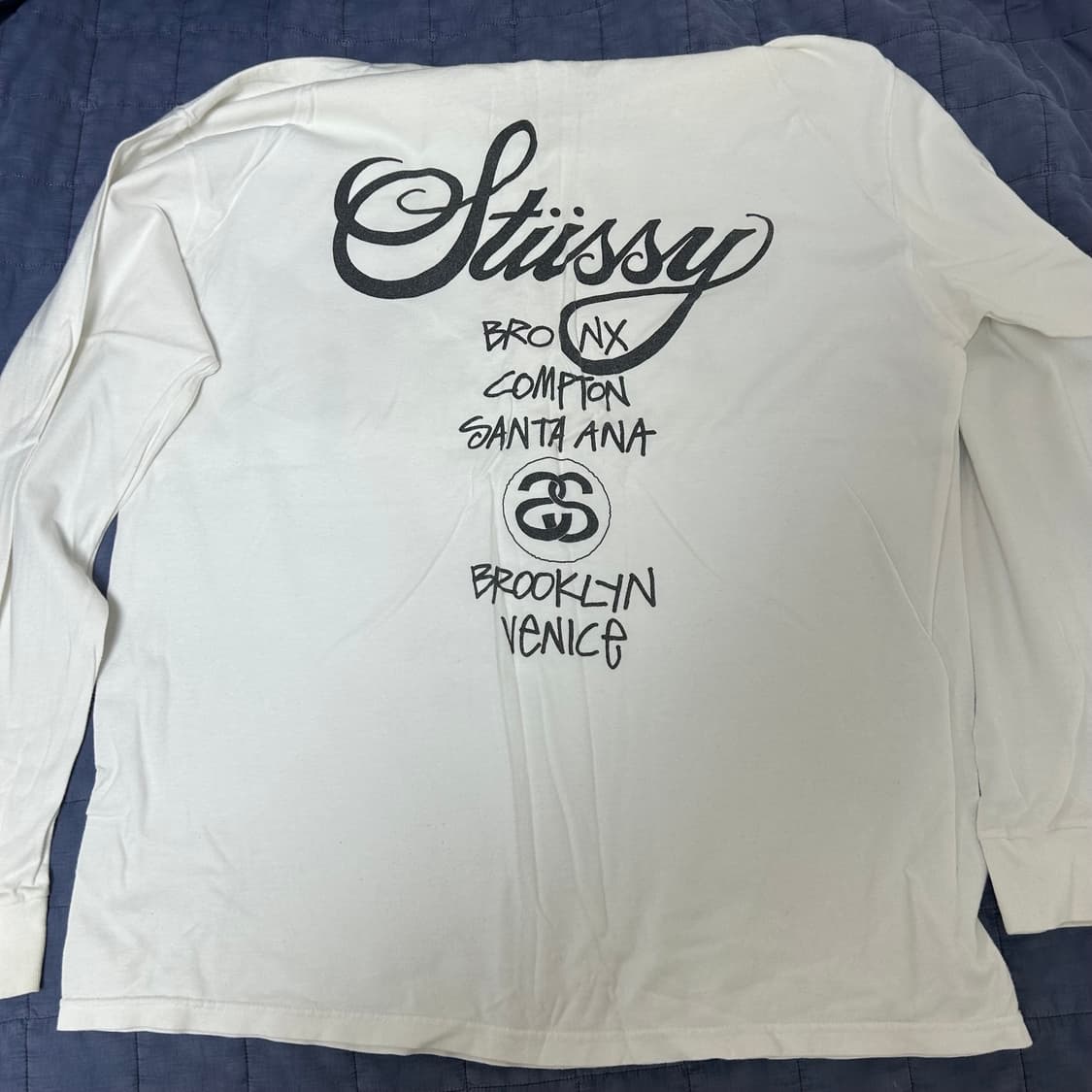 (XL) 스투시 월드투어 롱슬리브 티셔츠 화이트 상품이미지6