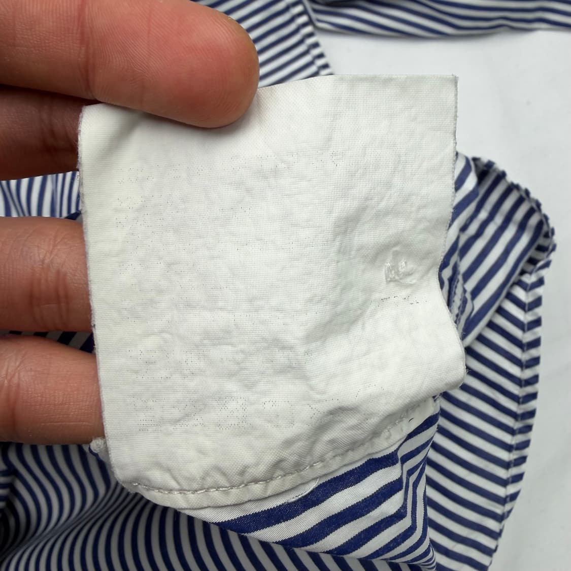 꼼데가르송 블랙 하트 와펜 블루 스트라이프 셔츠 L 상품이미지9