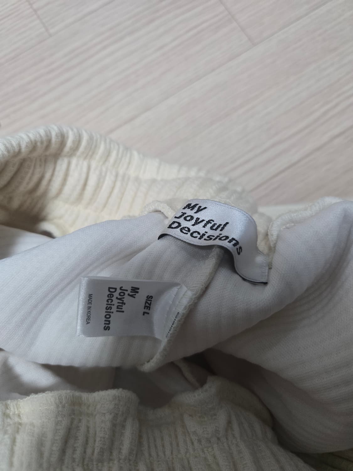 mjd 와플 사이드 스냅 스웻 팬츠 크림 L 사이즈 상품이미지5