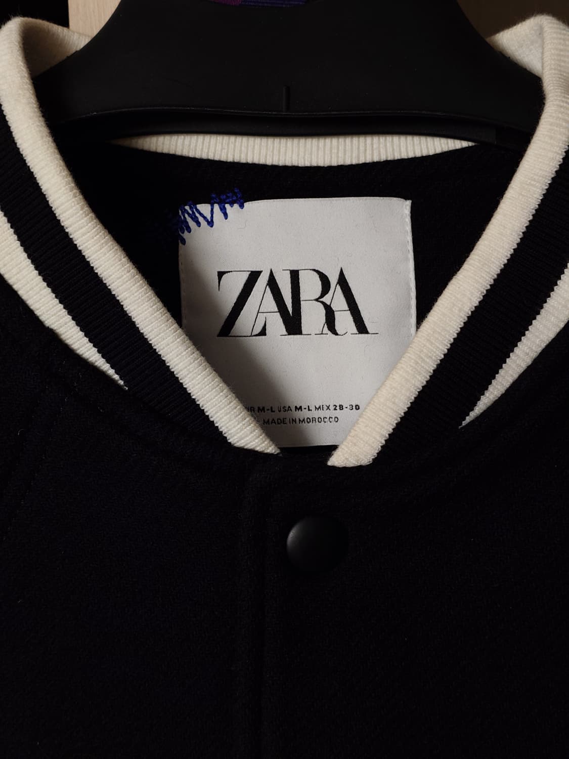 [M-L] 자라 아더에러 울 블렌드 봄버 자켓 블랙 상품이미지4