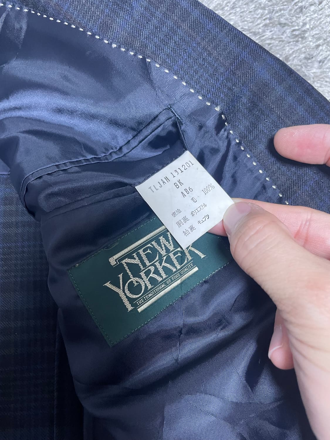 일제 NEWYORKER 체크 블레이저 사이즈 105 상품이미지4