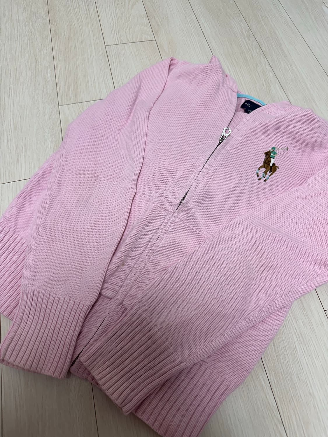 폴로 빅포니 핑크 후드니트집업 상품이미지1