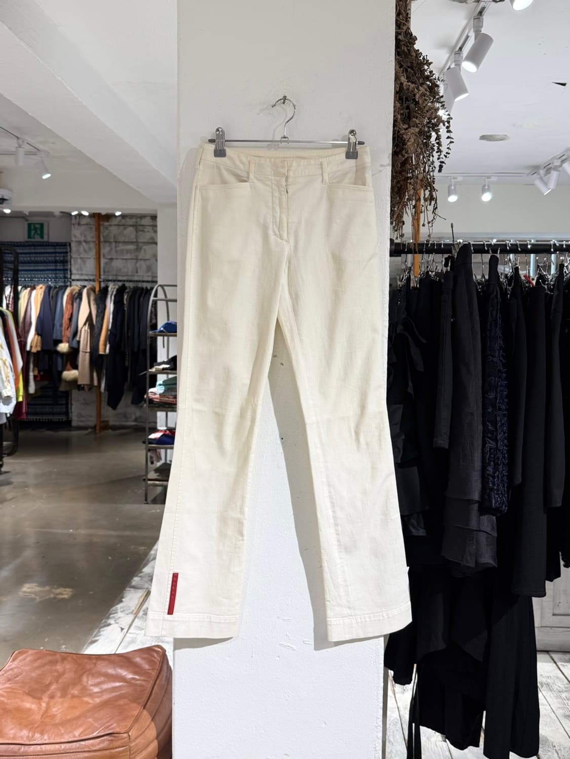 프라다 스포츠 화이트 패널 코튼 팬츠 상품이미지1