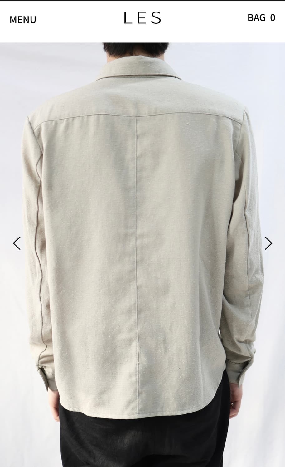 택보유 o) les 세미 테일러드 셔츠 베이지 1 상품이미지2