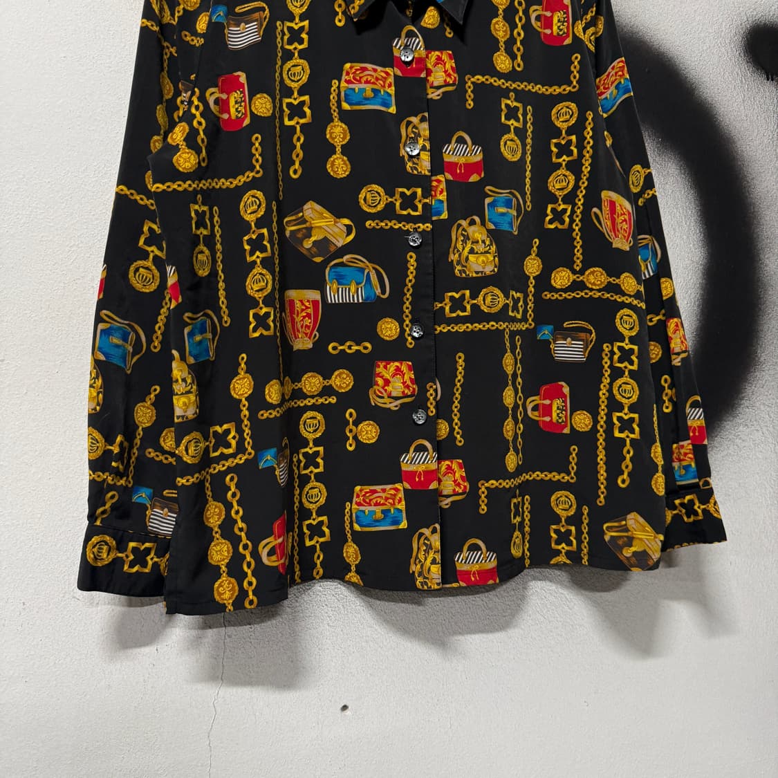 VTG 빈티지 바로크 체인 풀 패턴 긴팔 셔츠 상품이미지4