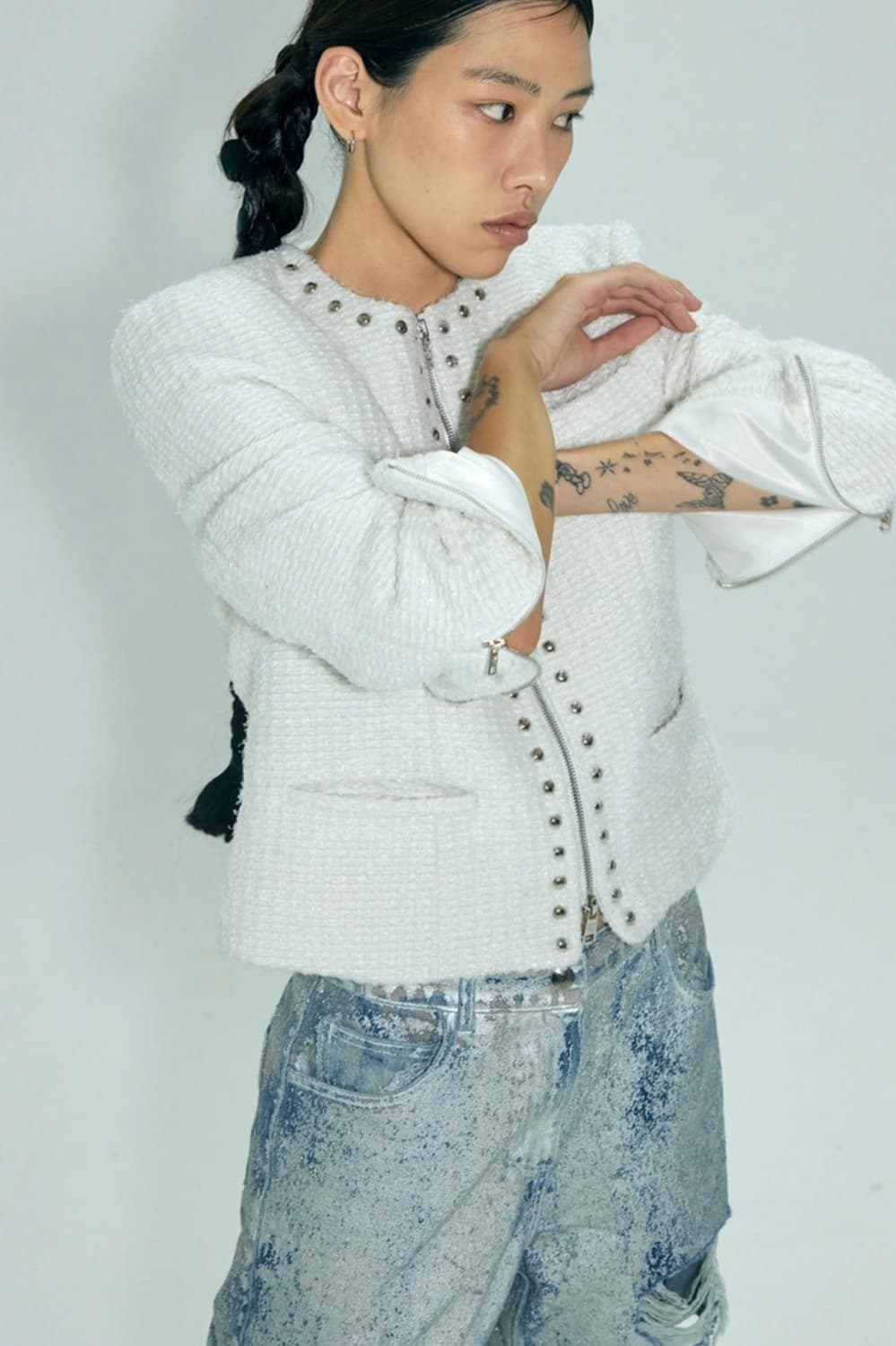 김미더영) G_stud tweed jaket 상품이미지2