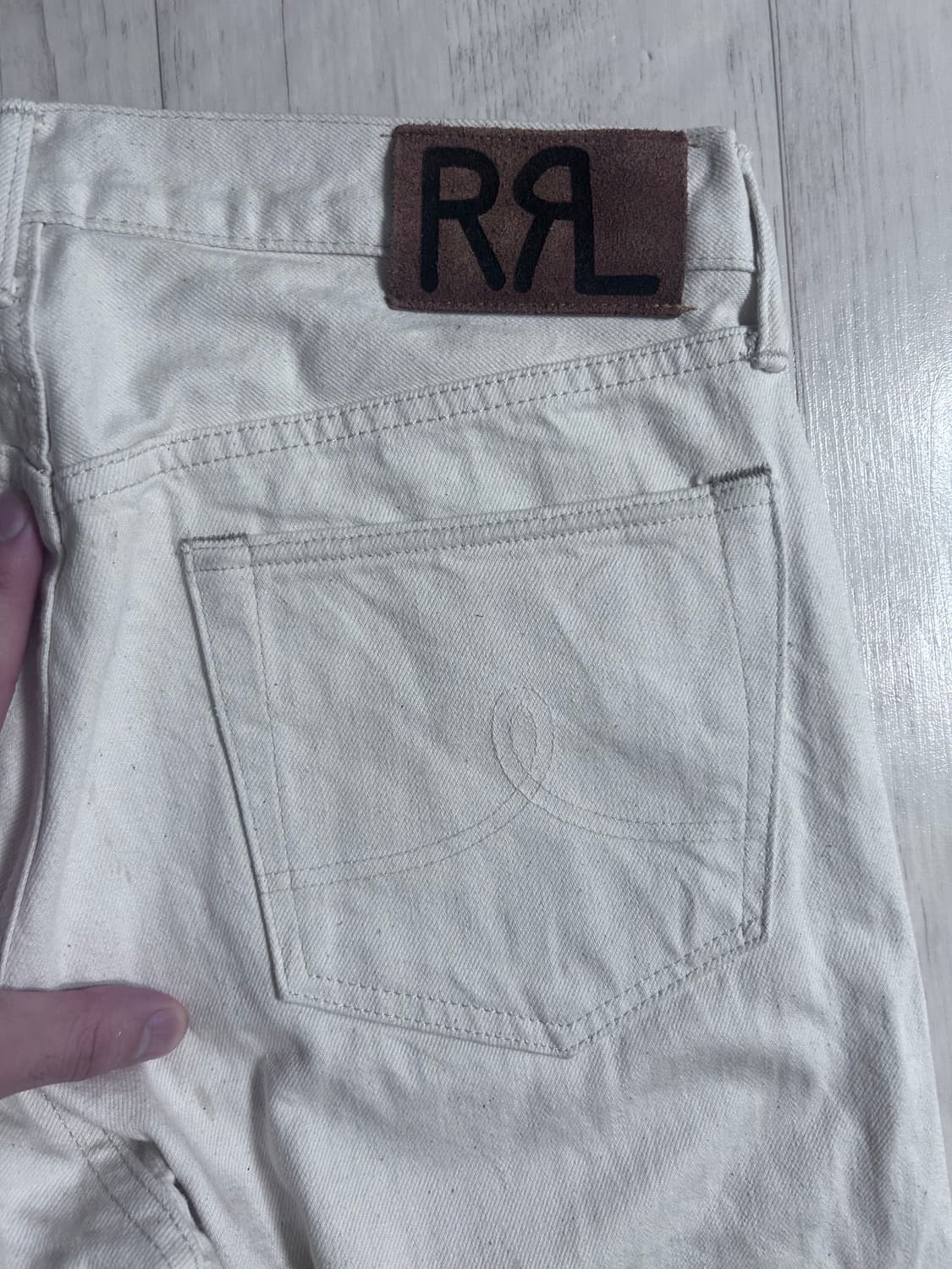 RRL 스트레이트 레그 핏 에크루 데님 팬츠 32 32 상품이미지3