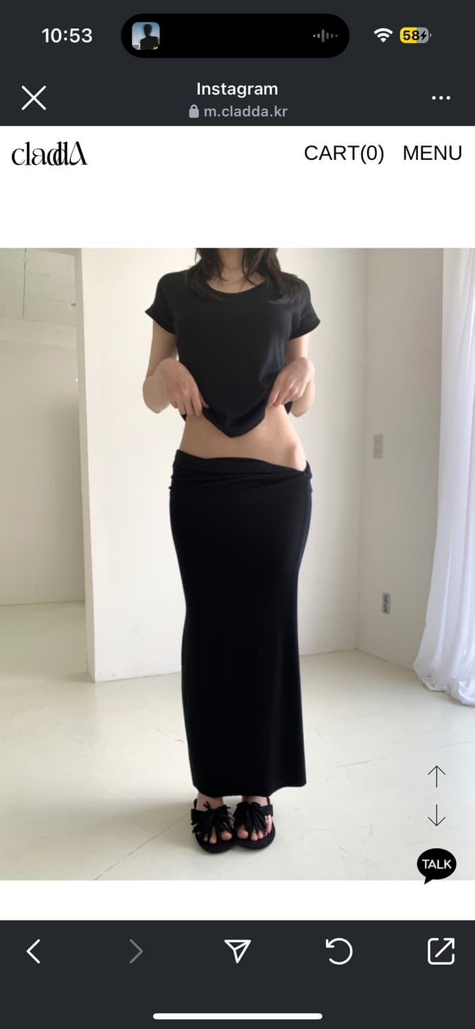 Cladda : twist slim skirt - black 상품이미지5