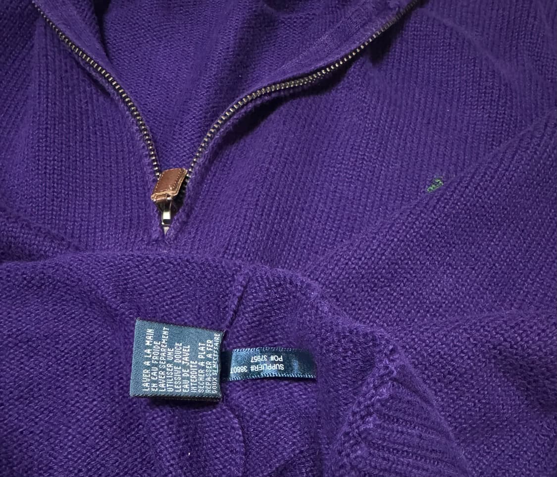 폴로 랄프로렌 퍼플 하프집업 코튼니트 XL 상품이미지6