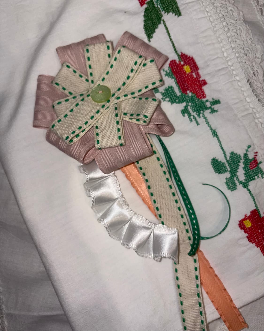 핸드메이드 로제트 리본 브로치 상품이미지8