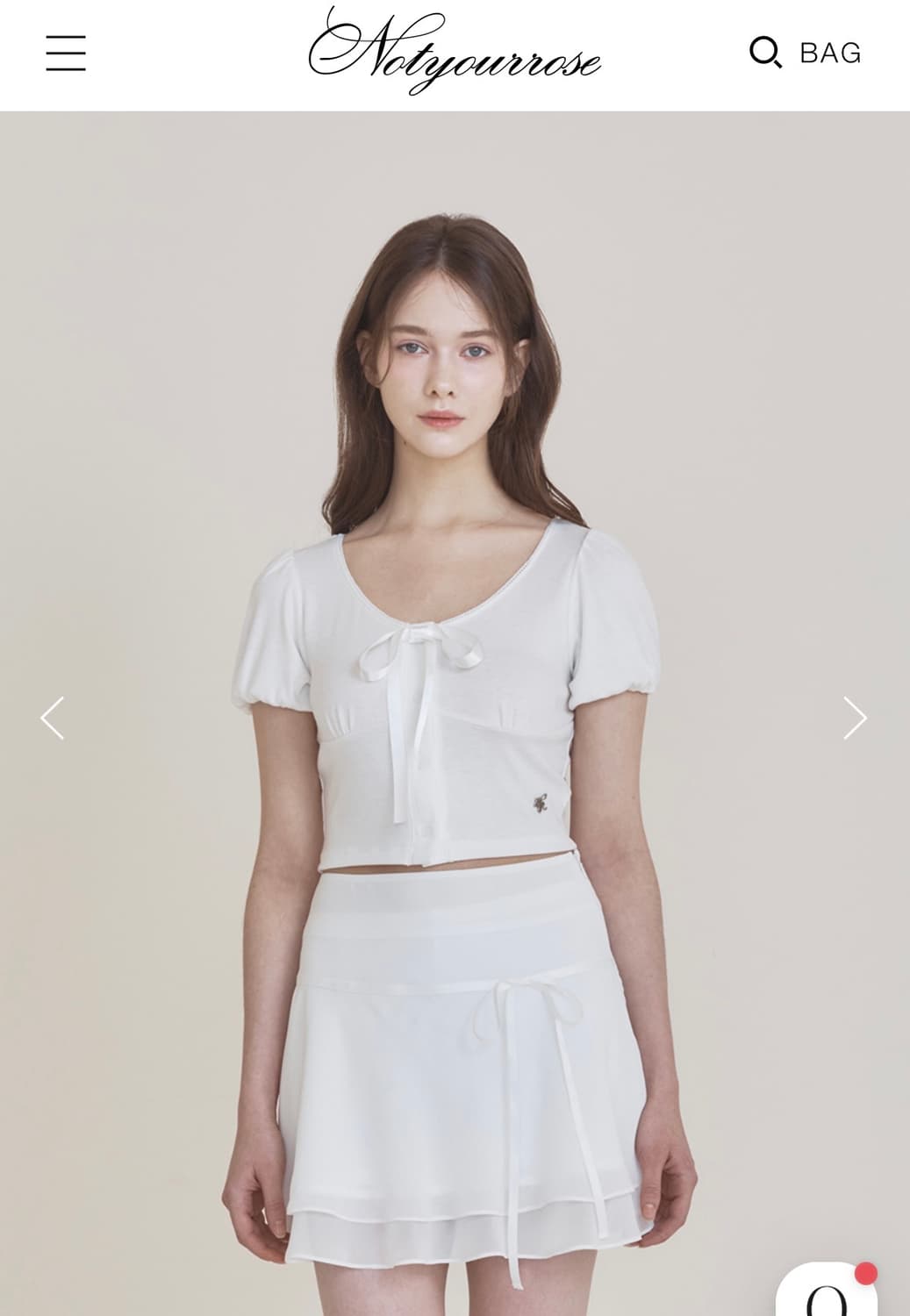 (새상품) 낫유어로즈 엔젤탑 아이보리 상품이미지3