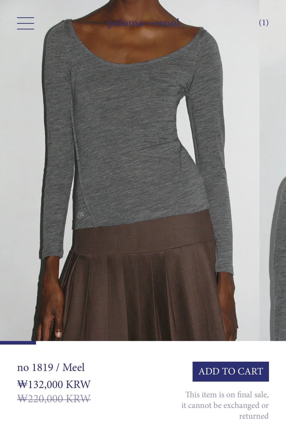 팔로마울 슬리브티셔츠 no 1819 / Meel m사이즈 상품이미지1