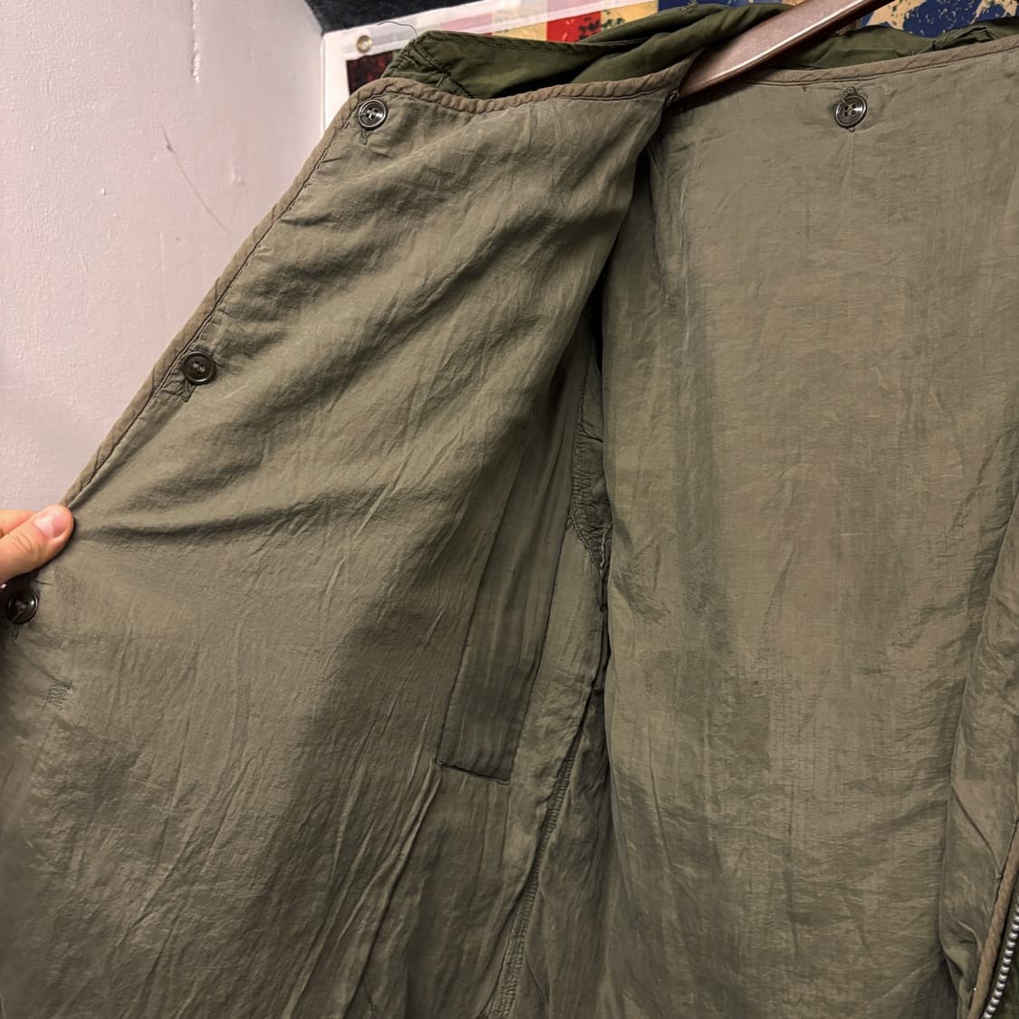 50s 오리지널 M-51 파카 1951년 초기생산 1세대 은지퍼 N434 상품이미지8