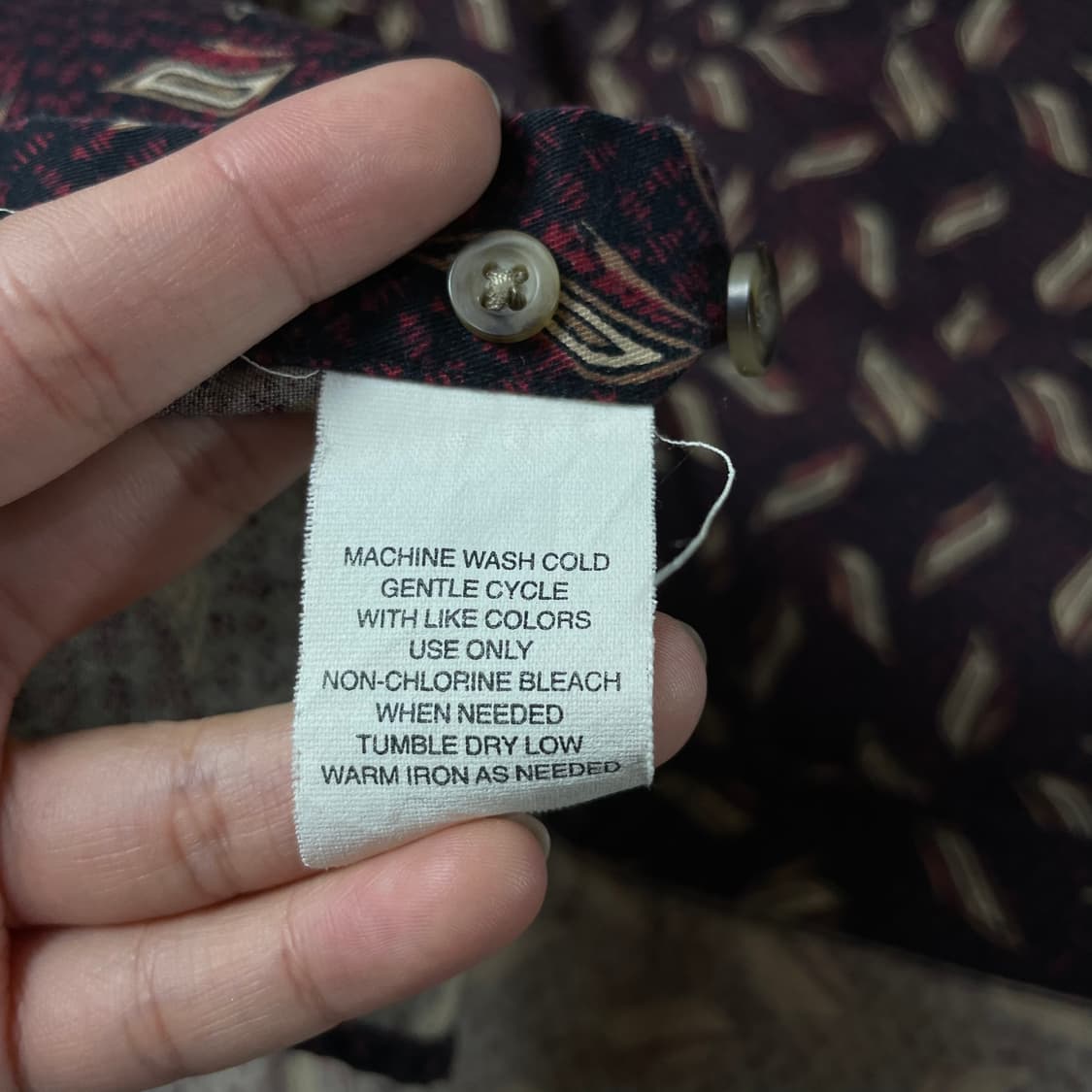 타운크래프트 와인 페이즐리 패턴 긴팔 셔츠 XL 상품이미지6