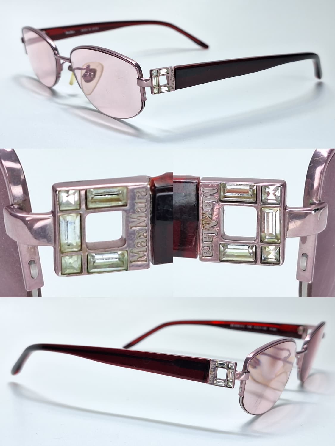 막스마라 MAX MARA mm 8628 티타늄 반무테 안경테 일본 제조  상품이미지4