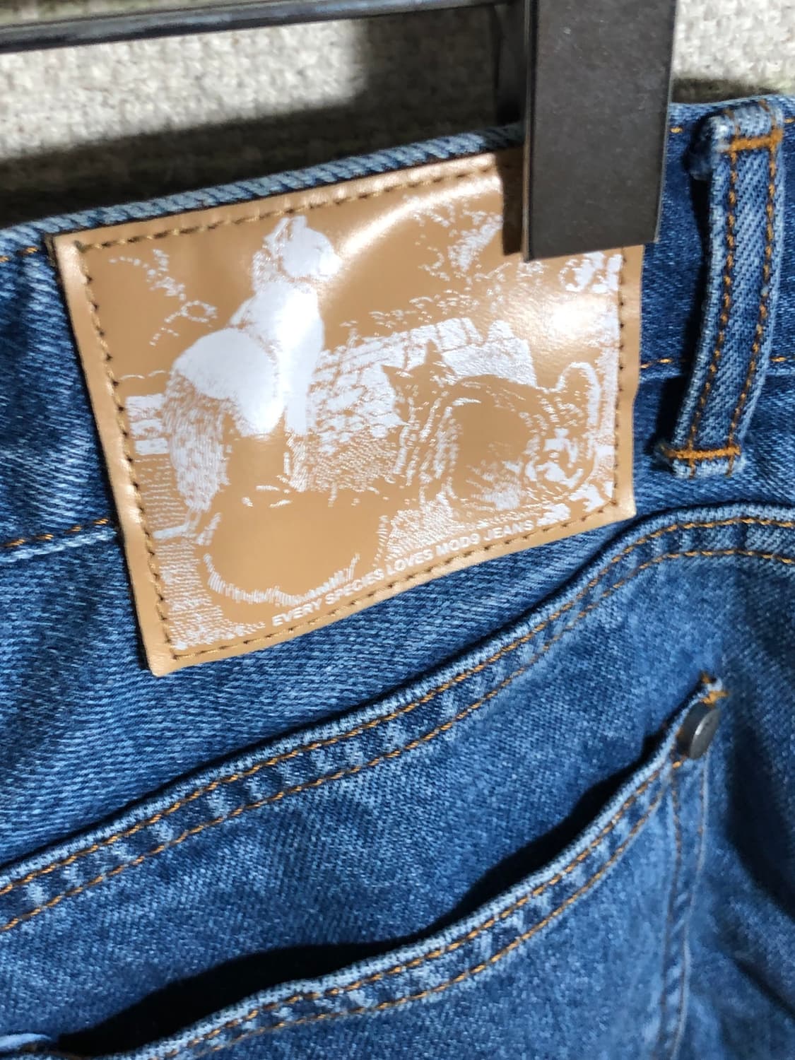 모드나인 MOD7ww 진청 와이드 데님 (30) 밑단 수선 상품이미지3