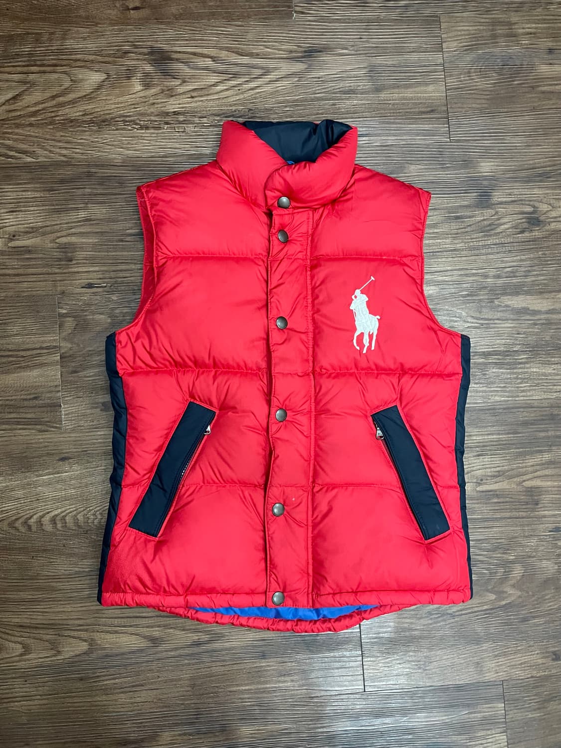 폴로 랄프로렌 빅포니 다운 푸퍼 베스트 패딩조끼 레드 상품이미지2
