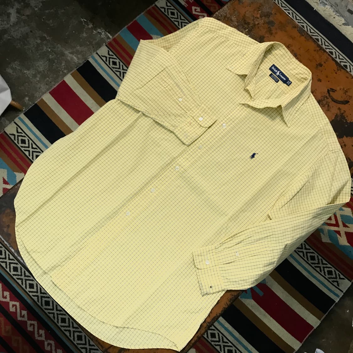 폴로랄프로렌 라이트 옐로 체크 셔츠 남성 115 빅사이즈 상품이미지2