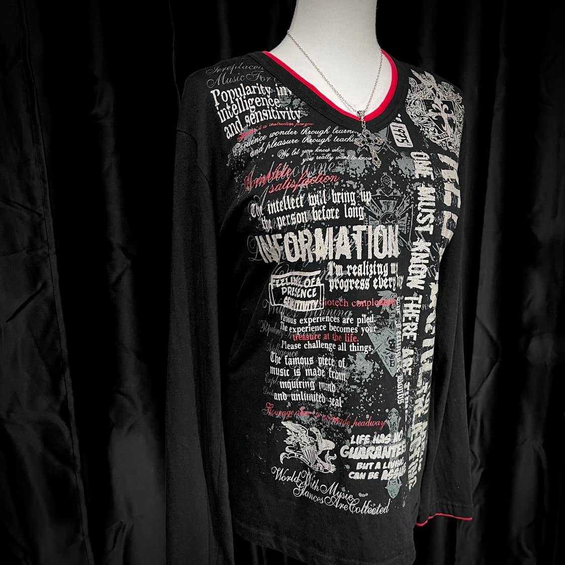 고스펑크 글리터 레터링 롱슬리브 매펑깔 y2k 펑크룩 상품이미지2