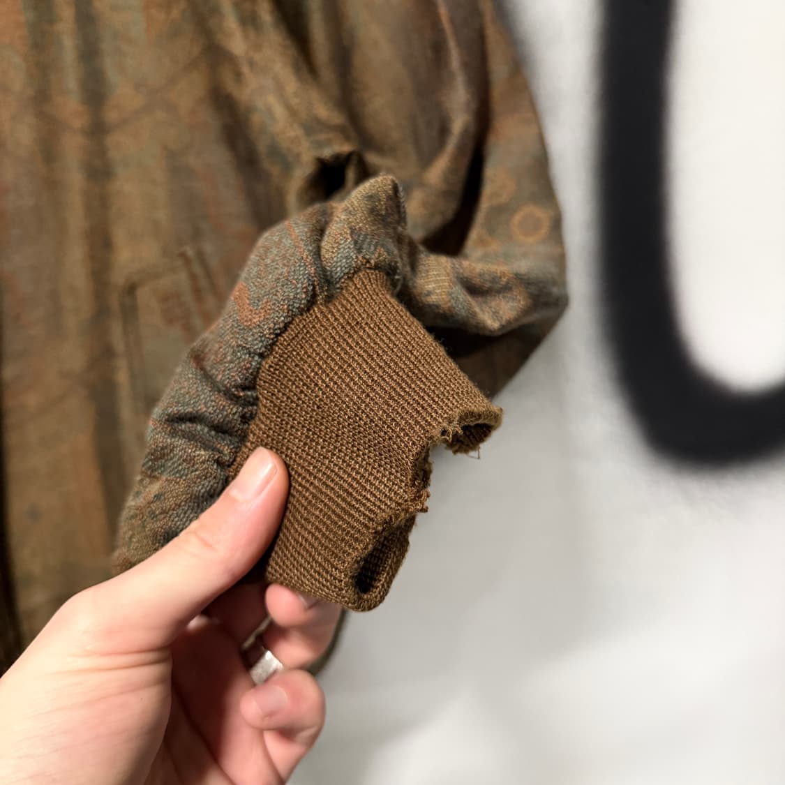 런던포그 에스닉 풀 패턴 브라운 블루종 봄버 자켓 상품이미지7