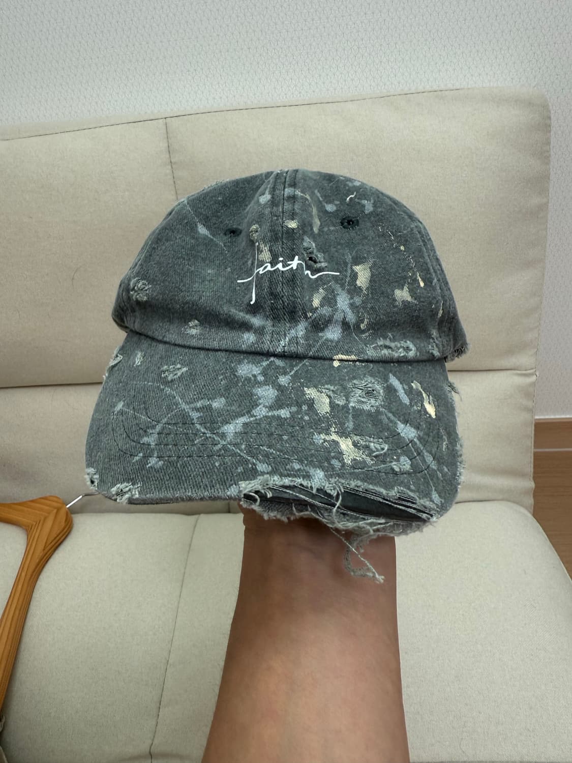 디스트레스드 페인팅 캡 상품이미지3