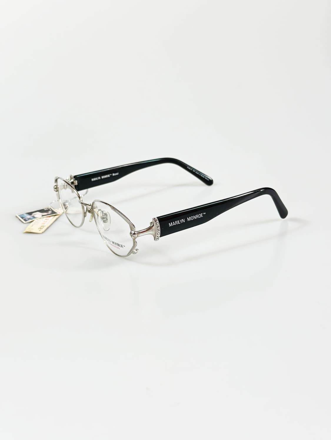 90s Marilyn Monroe 실버 오벌 슬림 프레임 빈티지 안경 상품이미지3
