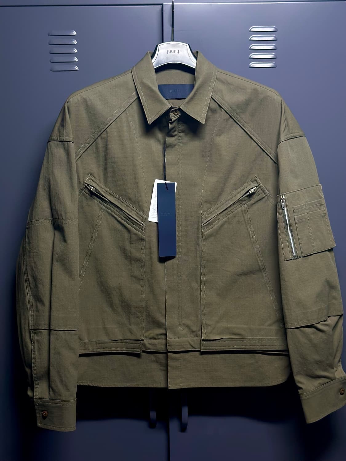 JUUN.J 사선 포켓 셔츠 - 카키 46 사이즈 상품이미지7