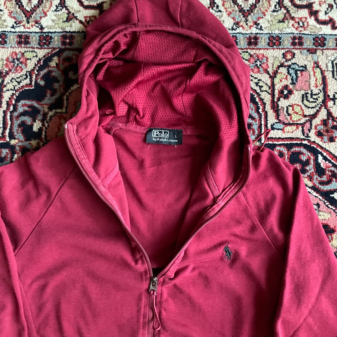 폴로 랄프로렌 버건디 후드 집업 상품이미지3