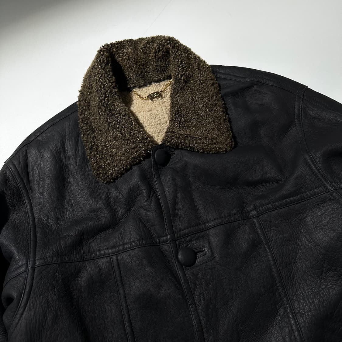 Snow Leather Australia 레더 시어링 싱글 무스탕 자켓 상품이미지4