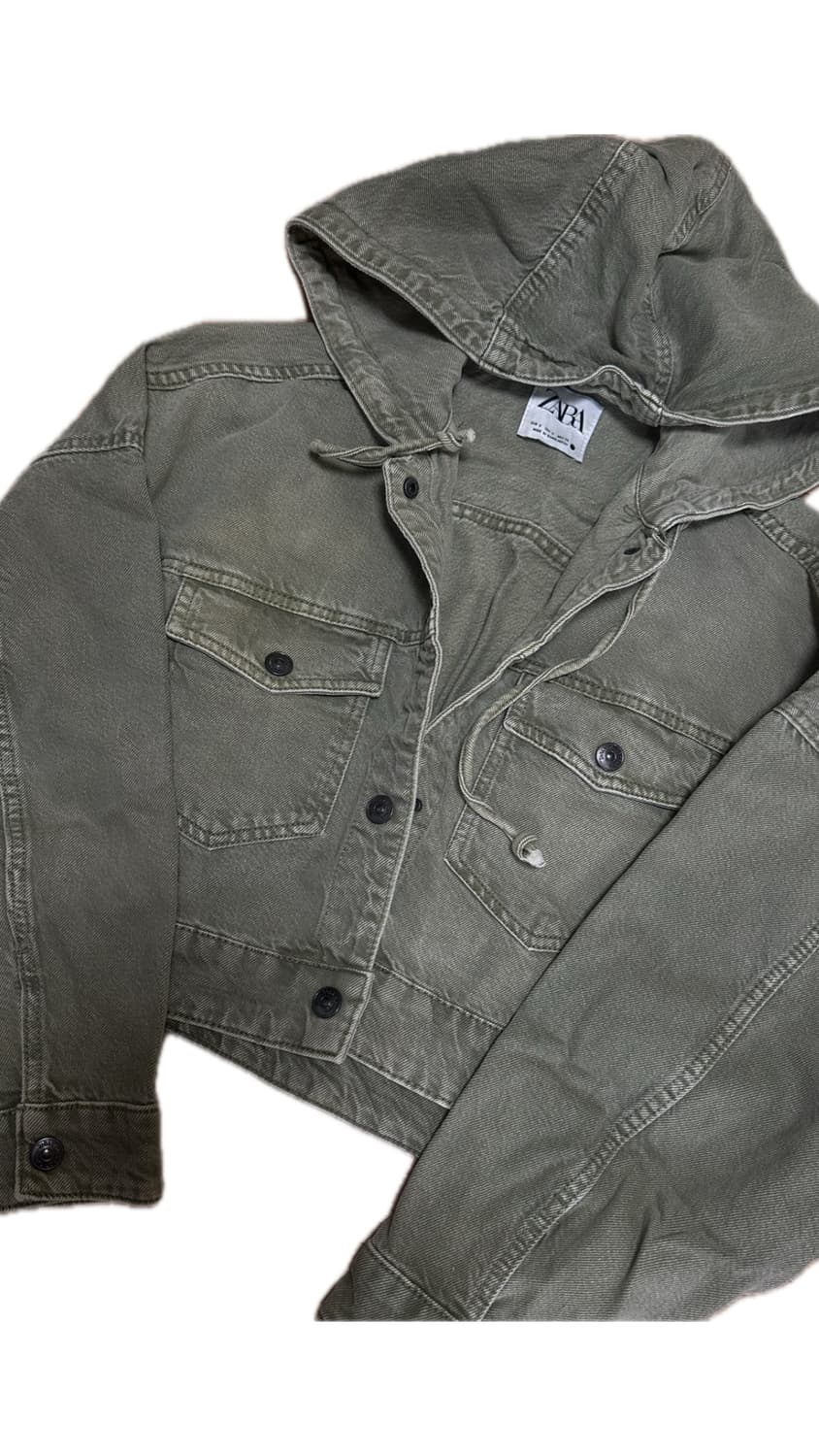 ZARA 후드 데님 크롭 자켓  상품이미지1