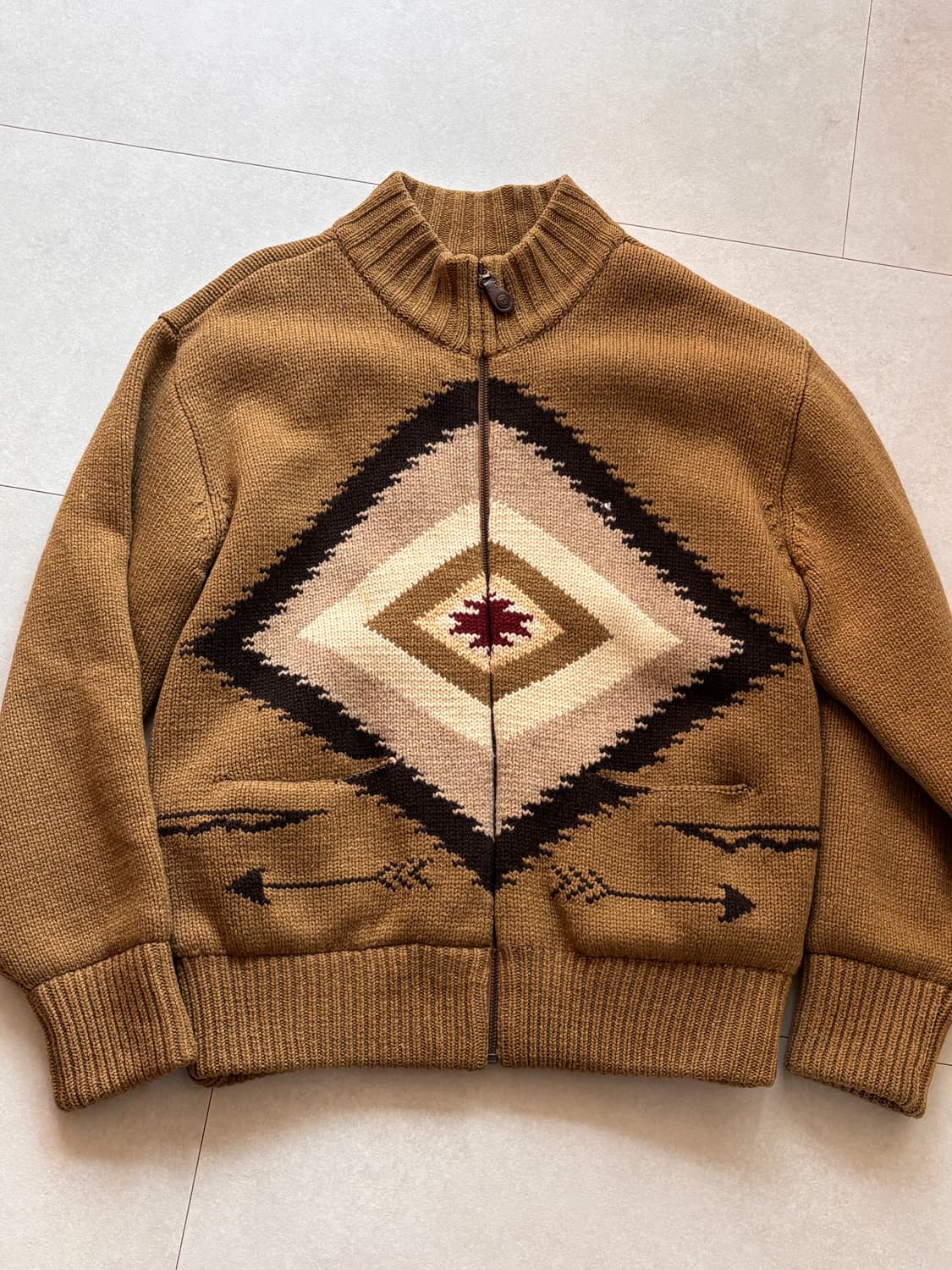 올젠 코위찬 스타일 나바호 패턴 집업 니트 (두툼/빈티지) 상품이미지1