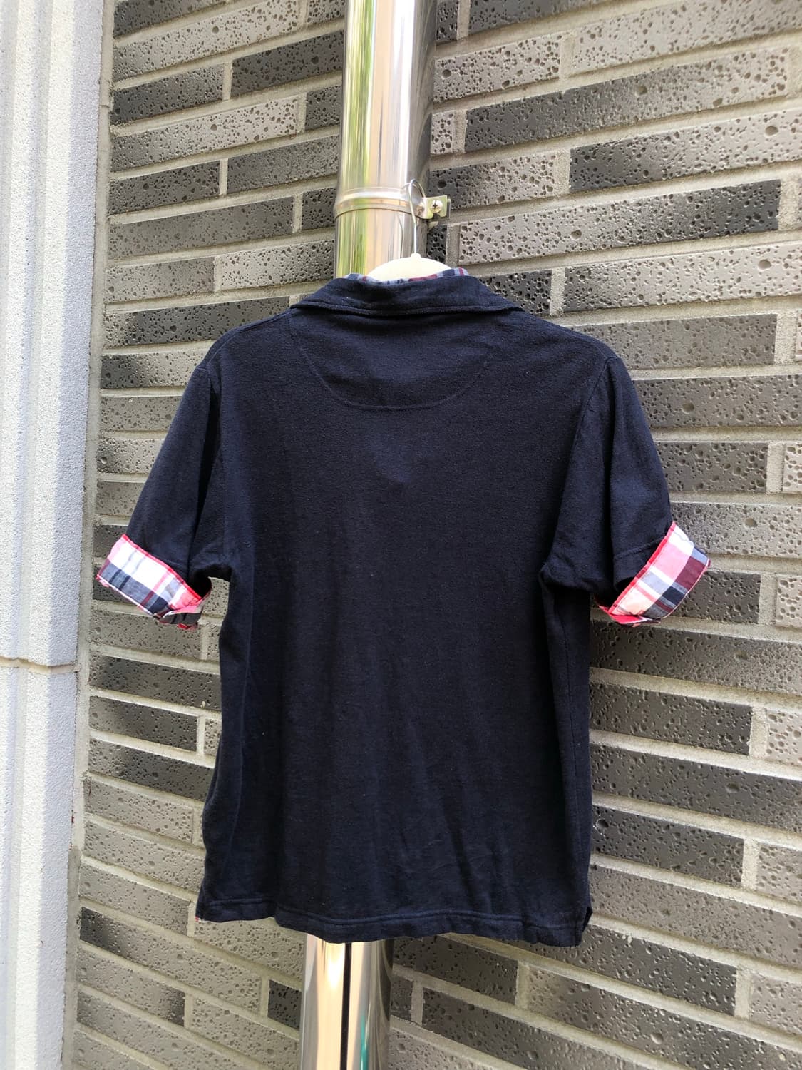 plaid shirt layered polo tee 상품이미지3