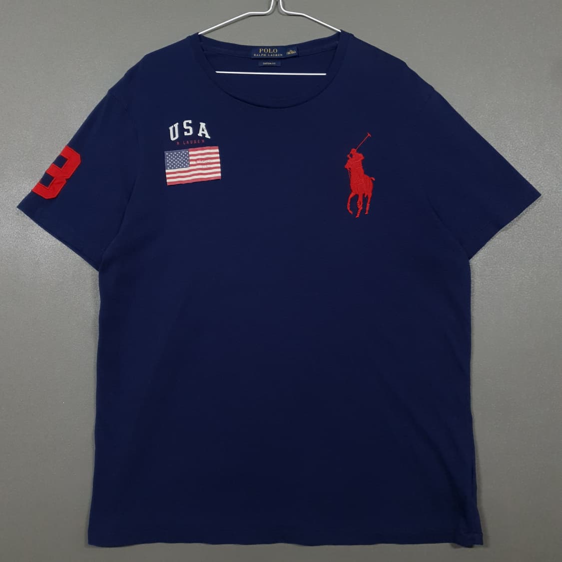 XL) 폴로랄프로렌 USA 성조기 빅포니 라운드 반팔 티셔츠 커스텀핏 상품이미지1