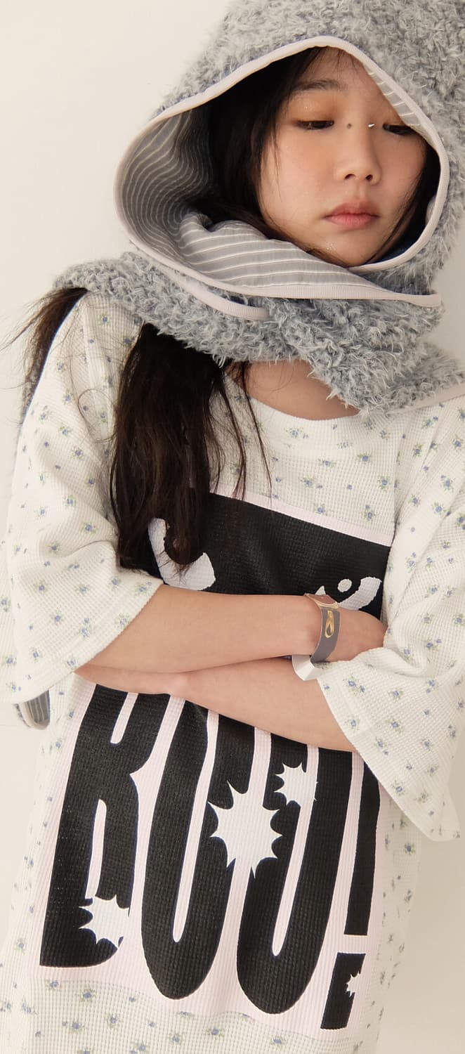 샵페어리 cat's eyes flower waffle top (ivory 상품이미지2