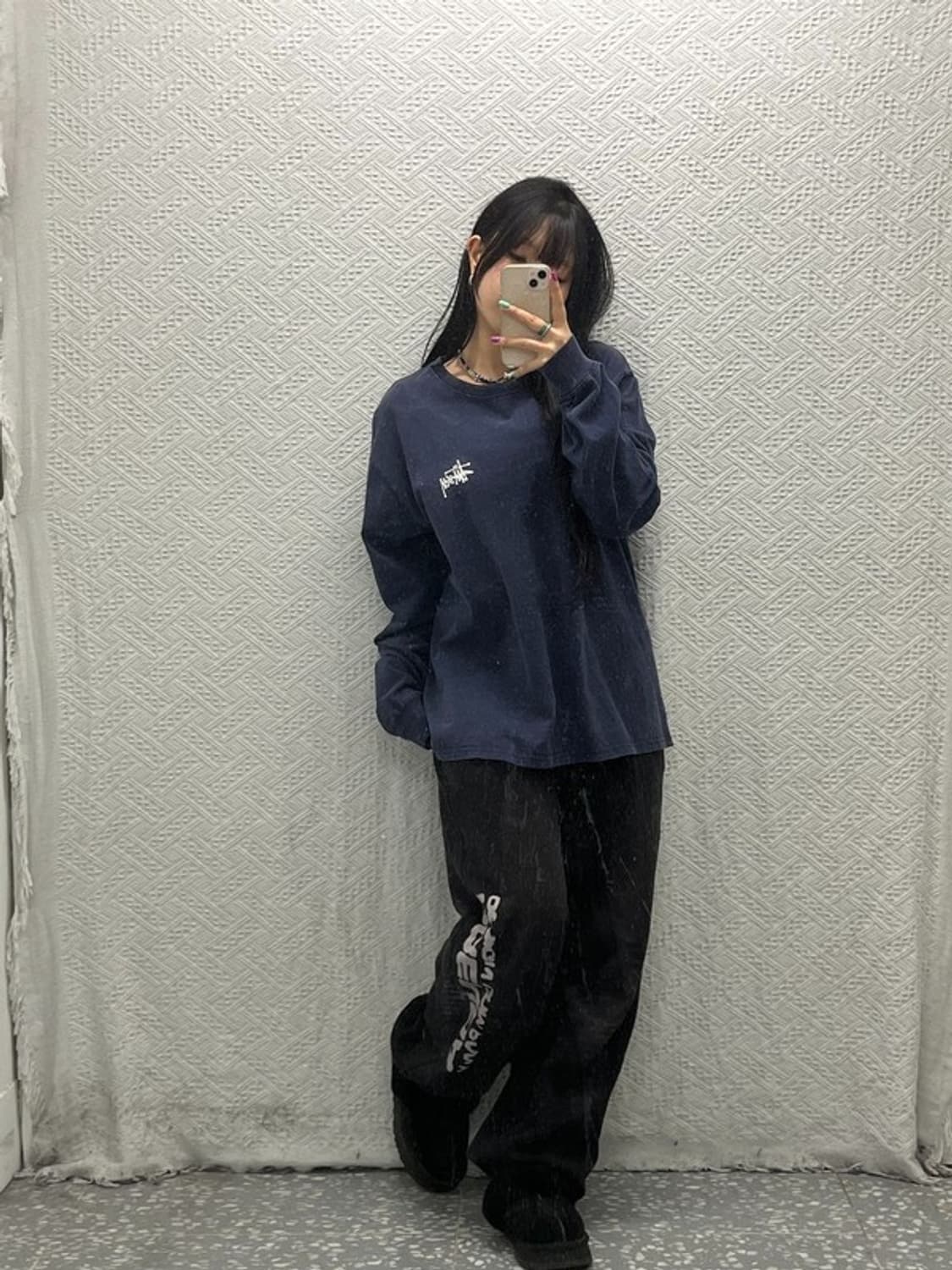 스투시 올드스쿨 백로고 베이직 롱슬리브  L C06780 상품이미지2