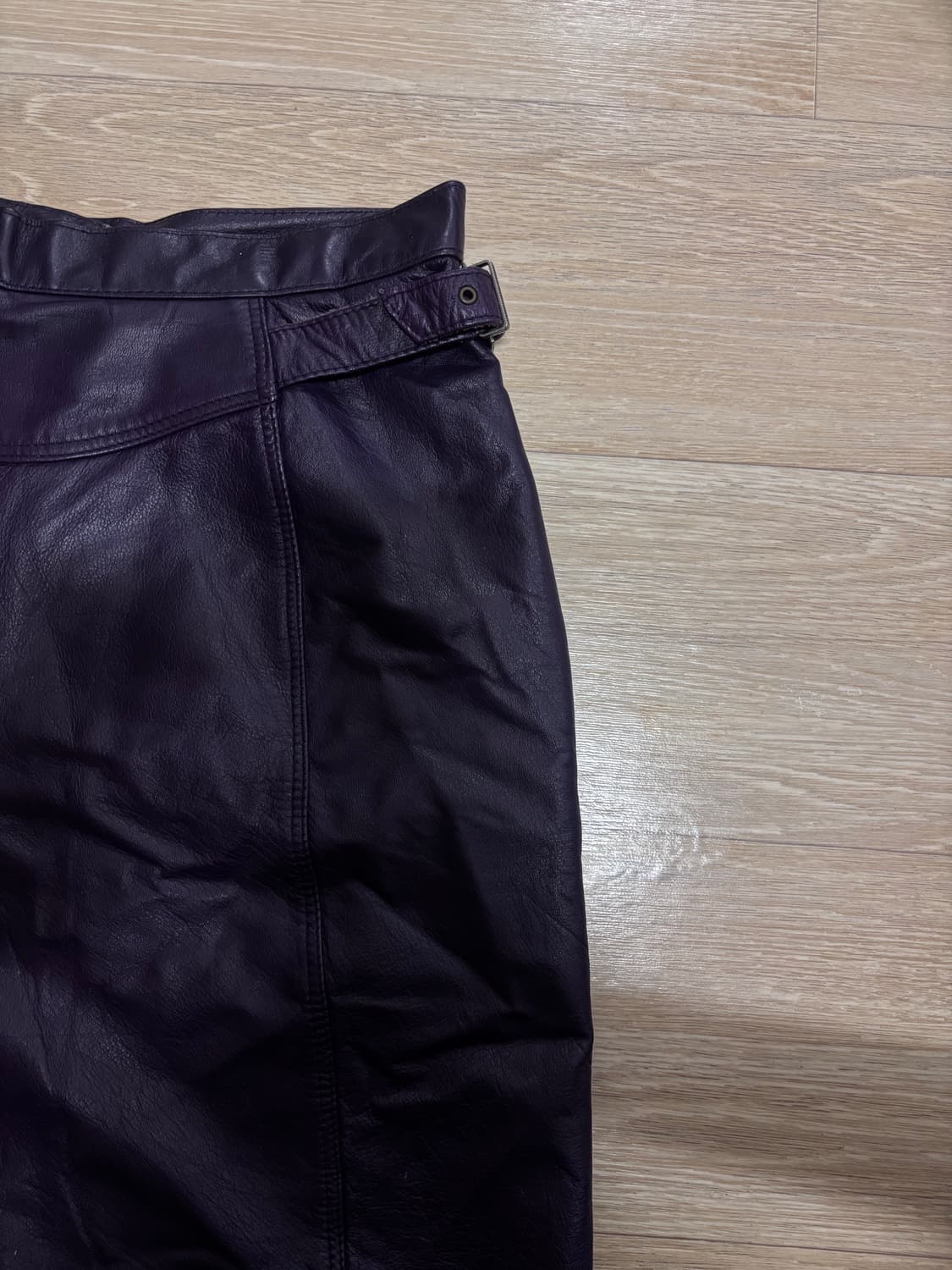 Mani 가죽빈티지반바지 상품이미지2