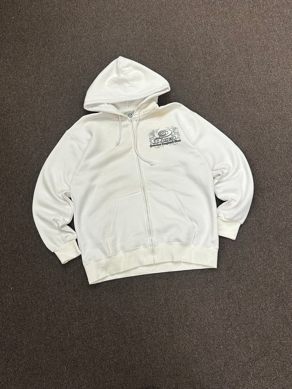 M)PIKO vintage 트리발 화이트 후드집업 상품이미지1