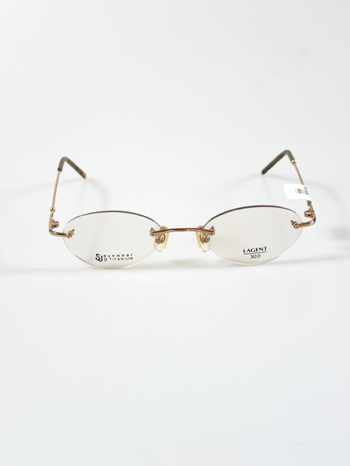 서전 SJ LAGENT 티타늄 무테 오벌 프레임 빈티지 틴트 안경 상품이미지1