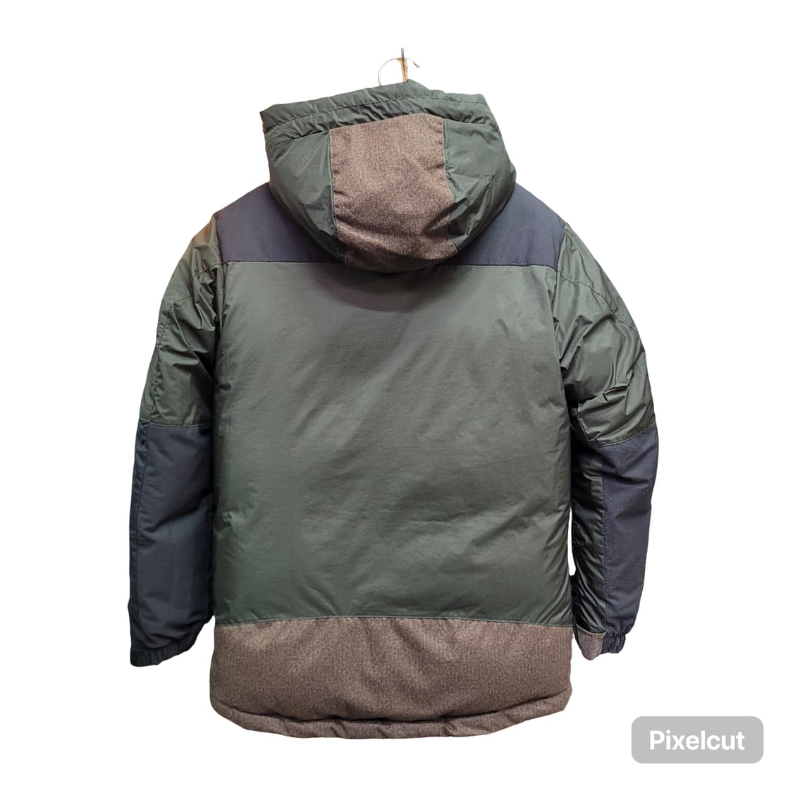 노스페이스 HYVENT 패딩 그린/브라운 배색 상품이미지2