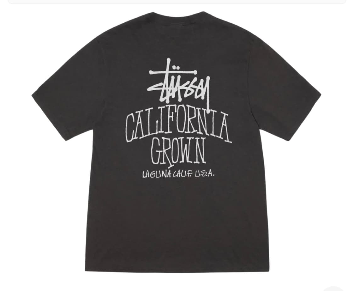 (L) 스투시 캘리 그로운 피그먼트 다이드 티셔츠 페이디드 블랙 상품이미지1
