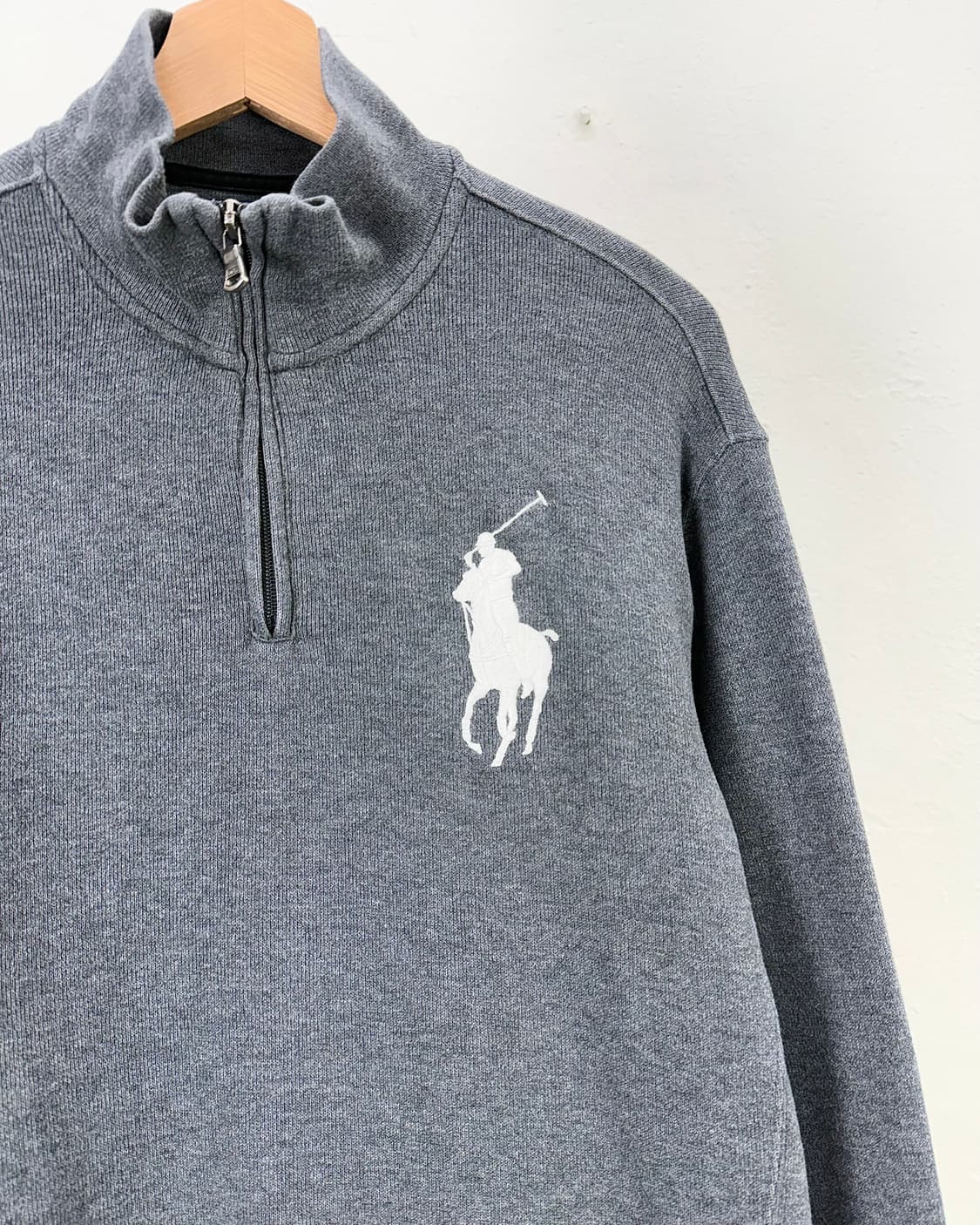폴로 랄프로렌 그레이 빅 포니 스키 와펜 하프 집업 니트 상품이미지3