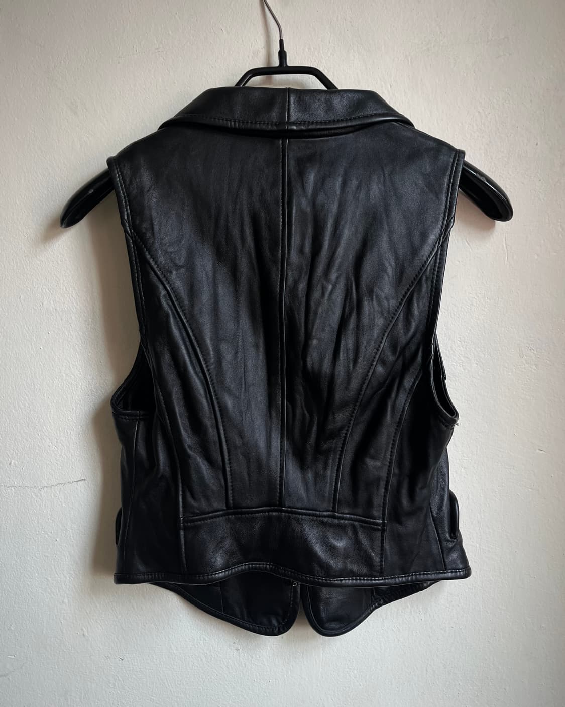 Vintage Real Sheepskin Leather Vest 상품이미지8