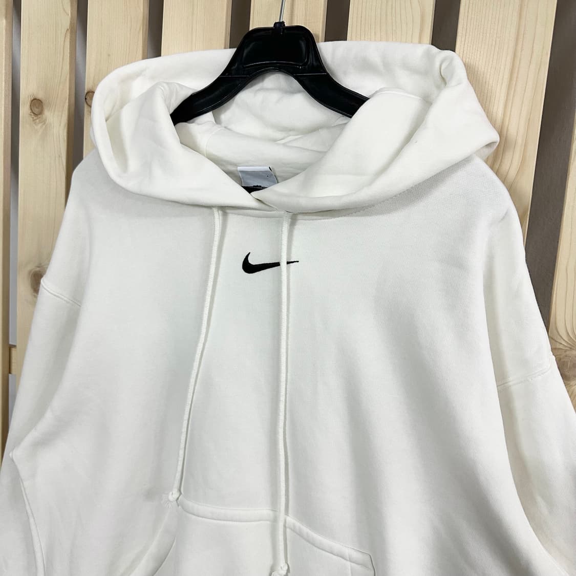 (L) 나이키 화이트 미드 스우시 후드티 상품이미지4