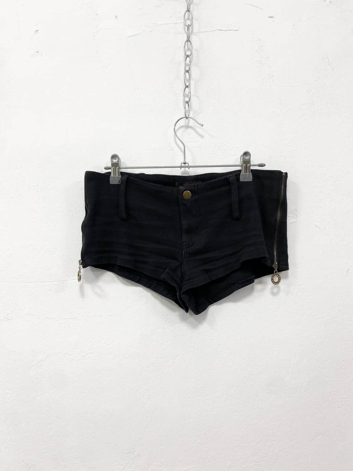 [SPICY] 오네갸루 펑크 y2k 골드 참 지퍼 마이크로 숏츠 상품이미지5